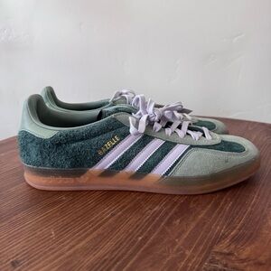 Adidas Gazelle Forest Green and Lavender Shoes